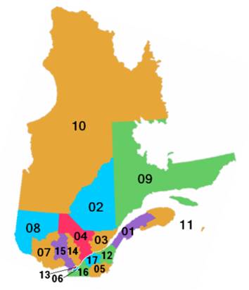 Quebec Regional Map